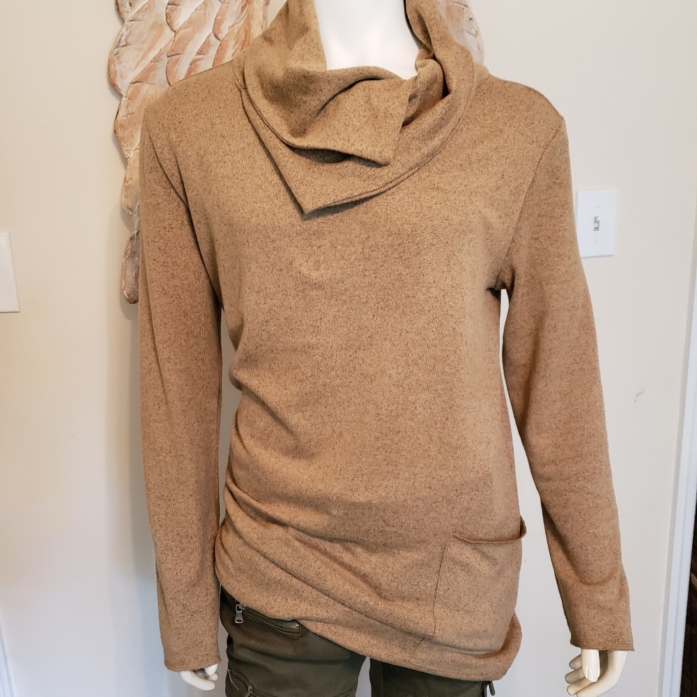 MENS COWL NECK MODERN LIGHTWEIGHT COTTON SWEATER